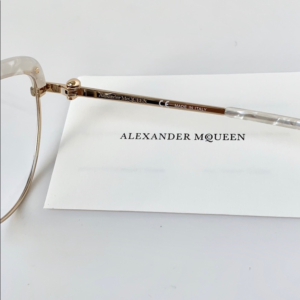 Alexander McQueen Eyeglasses AM0259O 003 Gold - Picture 7 of 7